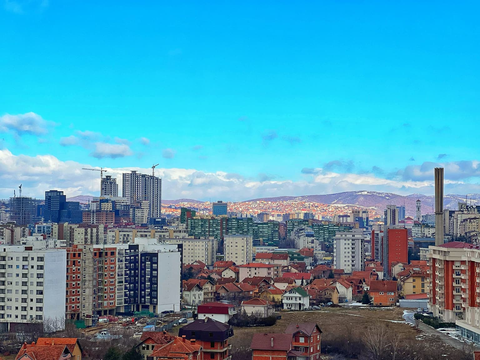 High-rise buildings in Prishtina, Kosovo