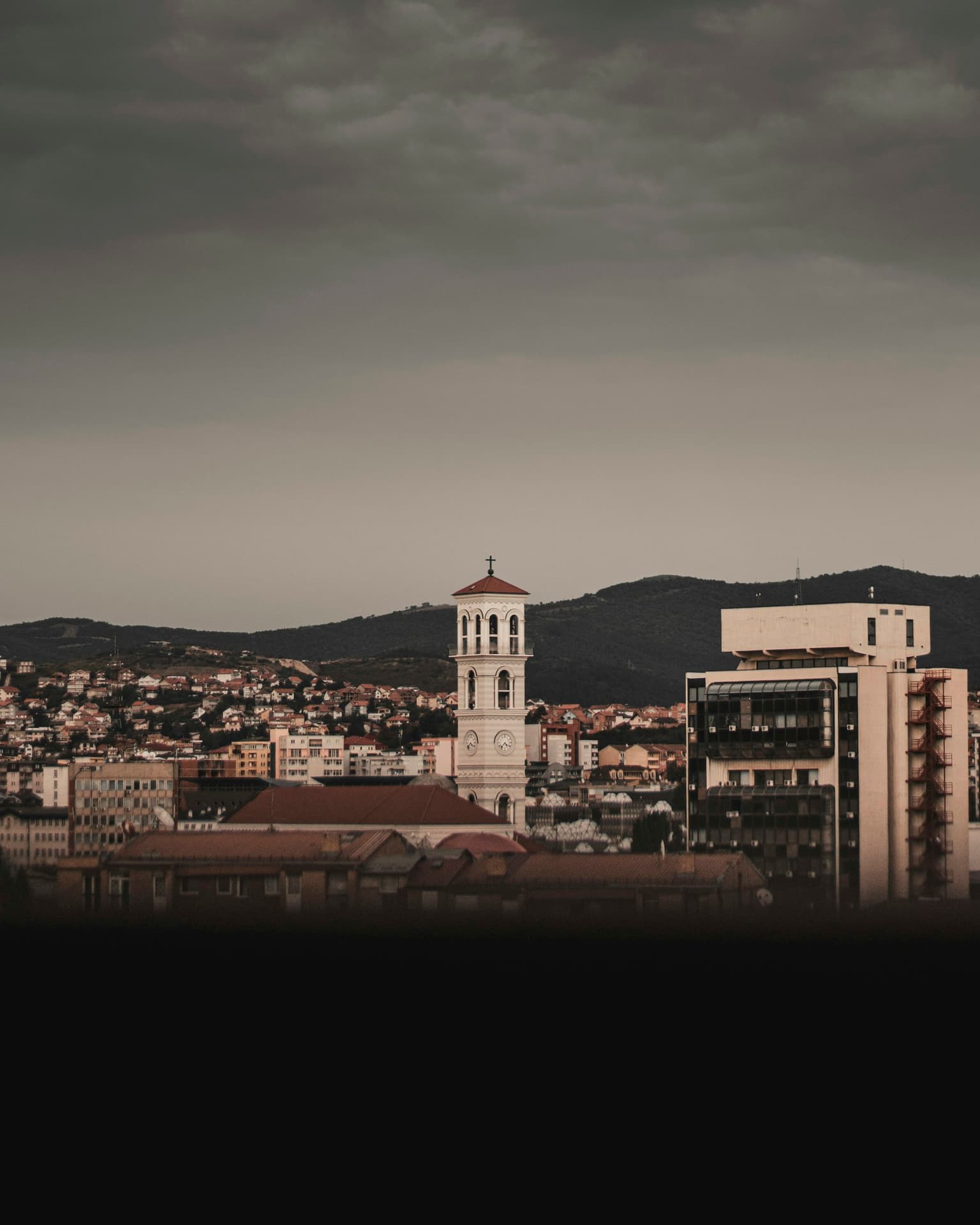 View over Pristina toward the cathedral tower